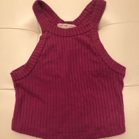 urban outfitters purple/pink crop top - Picture 2 of 5